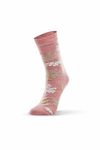 Socks: Daisy Bloom Sock - Dusty Pink