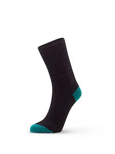 Dress Socks: Possum Rib Sock (Womens Fit) - Teal