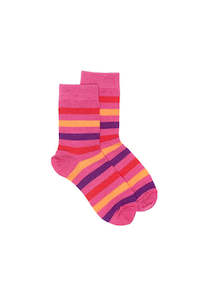 All Kids: Kids Wide Stripe Sock - Pink