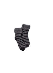 All Kids: Baby Possum Stripe Sock - Charcoal