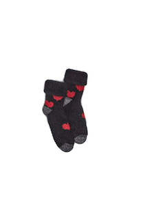 All Kids: Baby Possum Heart Sock - Black