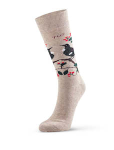 Kiwiana: Tui Sock - Beige