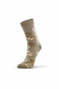 Micro Crew Socks: Daisy Bloom Sock - Sage