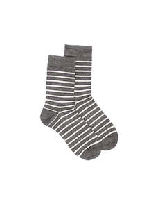 All Kids Socks: Kids Fine Stripe Sock - Grey