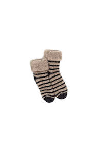 All Kids Socks: Baby Possum Stripe Sock - Wheat