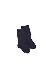 For Kids Gifting: Baby Merino Plain Sock - Navy