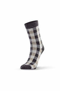 Check Sock - Charcoal
