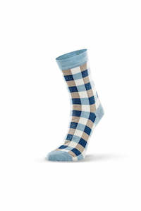 All Socks Excluding 3 Pack: Check Sock - Seafoam
