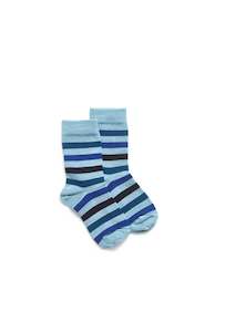 All: Kids Wide Stripe Sock - Seafoam