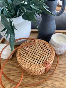Round Woven Bag - Natural Weave