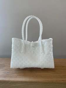 Hand Woven Bags: Hand Woven Tote Bag XS - White