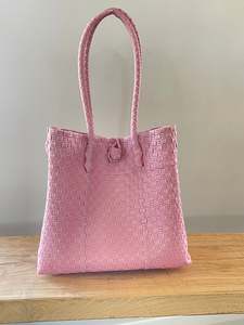 Hand Woven Tote Bag Large - Dusty Pink