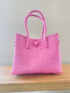 Hand Woven Bags: Hand Woven Tote Bag M - Baby Pink