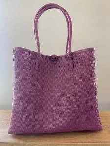 Hand Woven Bags: Hand Woven Tote Bag XXL - Plum