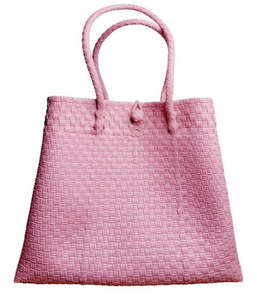 Hand Woven Bags: Hand Woven Tote Bag XXL - Dusty Pink
