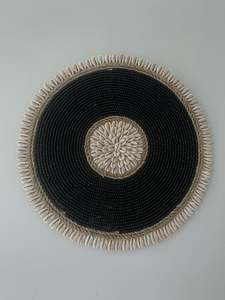 Coastal: Bead and Shell Wall Decor - Black