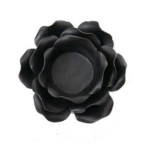 Black Flower Tea Light Candle Holder