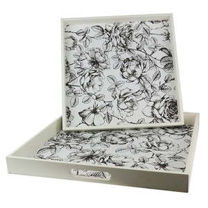 Sale: White Floral Tray