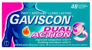 Products: Gaviscon Dual Action Peppermint Tablets 48's