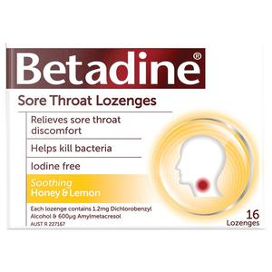 Betadine Sore Throat Lozenges - Honey & Lemon 36