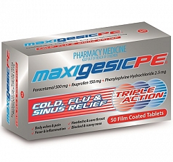 Products: Maxigesic PE tablets 50s