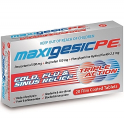 Products: Maxigesic PE tablets 20s