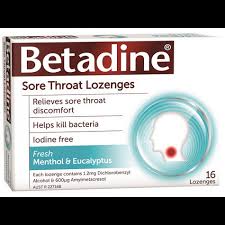 Betadine Sore Throat Lozenges - Menthol & Eucalyptus 36s