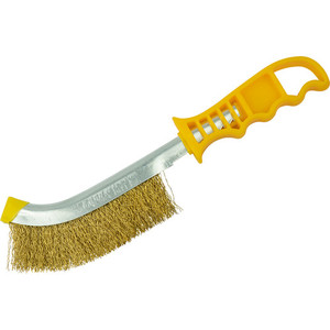 ITM Hand Wire Brush Yellow Handle - Brass Wire N.E.W Supplies