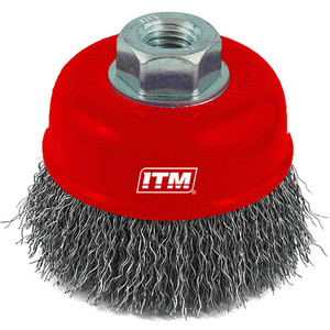 Products: ITM Crimp Wire Cup Brush Stainless Steel 75mm N.E.W Supplies