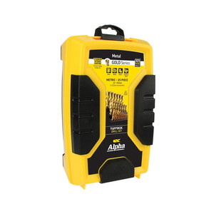 Products: Alpha Tuffbox Drill Set Gold Series Metric 1.0-13mm 25pc N.E.W Supplies