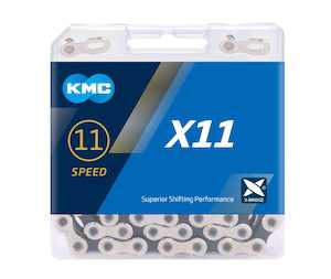 Drivetrain: KMC X11 11 Speed Chain Silver/Black 118 Links