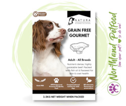 Dry Dog Food: NATURA Grain Free Gourmet - NEW!