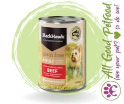 Tin Wet Food: BlackHawk Grain Free Beef Can - 400g