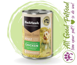 Tin Wet Food: BlackHawk Grain Free Chicken Can - 400g