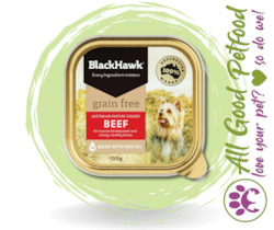 Tin Wet Food: BlackHawk Dog Grain Free Beef - 100g