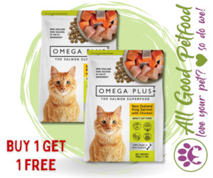 Frontpage: BUY 1 GET 1 FREE Omega Plus King Salmon Dry Cat Food With Chicken 1.5kg