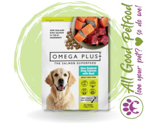 Frontpage: Omega Plus King Salmon & Beef Dry Dog Food 2.4kg