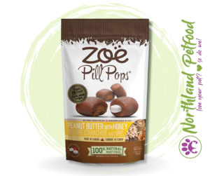 Dog Food: Zoe Pill Pops 100g - Peanut Butter with Honey