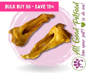 Itchy Dog Treats: 50 x Smokey Venison Ears - SAVE 15% !