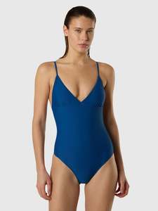 Apparel: Scoop-back triangle swimsuit