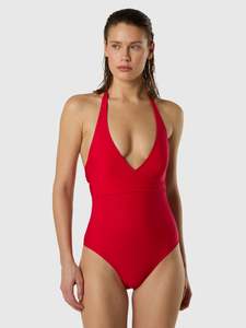 Apparel: Wrap-effect swimsuit