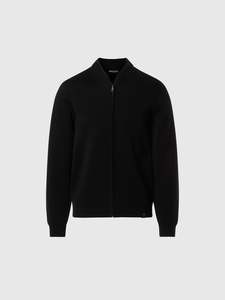 Tech wool full-zip sweater