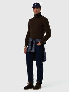 Wool-nylon turtleneck sweater