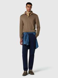 Washed Merino wool polo sweater