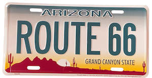Products: Arizona Route 66 License Plate