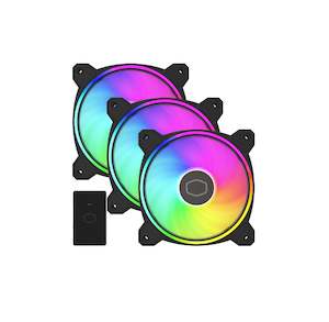 Cooler Master MasterFan 3 Pack MF120 Halo2 Dual Loop Addressable RGB Fan with Controller
