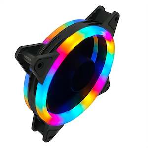 Case Fans: COOLMOON S2 Double Ring 120mm RGB LED PC Case Fan