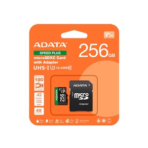 ADATA Speed Plus 256GB U3 A2 V30 microSD Card with Adapter Lifetime Wty