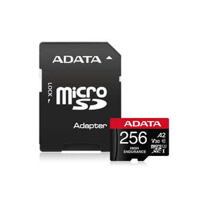 Microsd Cards: ADATA High Endurance 256GB U3 A2 V30 microSD Card with Adapter