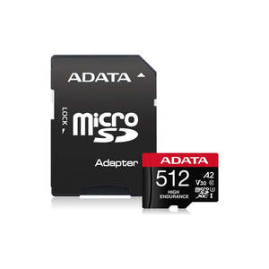 Microsd Cards: ADATA High Endurance 512GB U3 A2 V30 microSD Card with Adapter